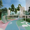 Commercial Children Large Outdoor Playground Design Climbing Slide Combination for Kindergarten or School Play Area sports park Plastic Slide