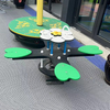 Children's outdoor garden game spring seesaw four-seater flower shape toddler seesaw playground toys hot sale