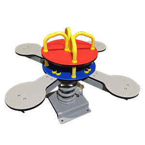 Customized Outdoor Playground Four Seater Children Spring Plastic Seesaw Carousel Play Equipment