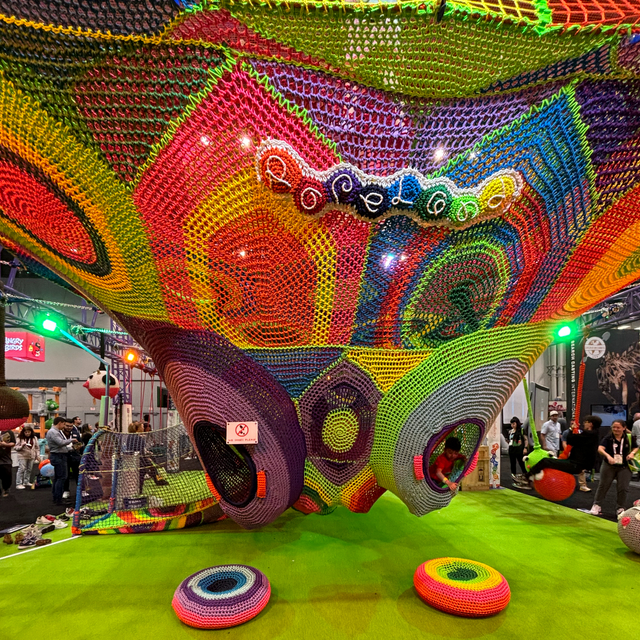 Rainbow Knitted Adventure Net