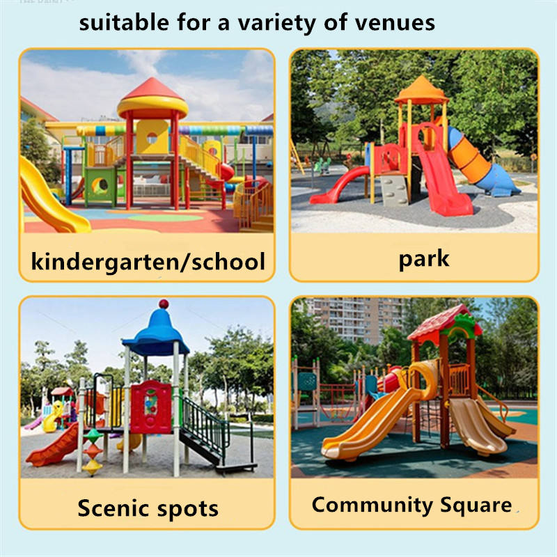 Outdoor Playground Set Stainless Steel Metal Slide Safety Preschool PE Board Park Equipment Fun Amusement for Kids Children