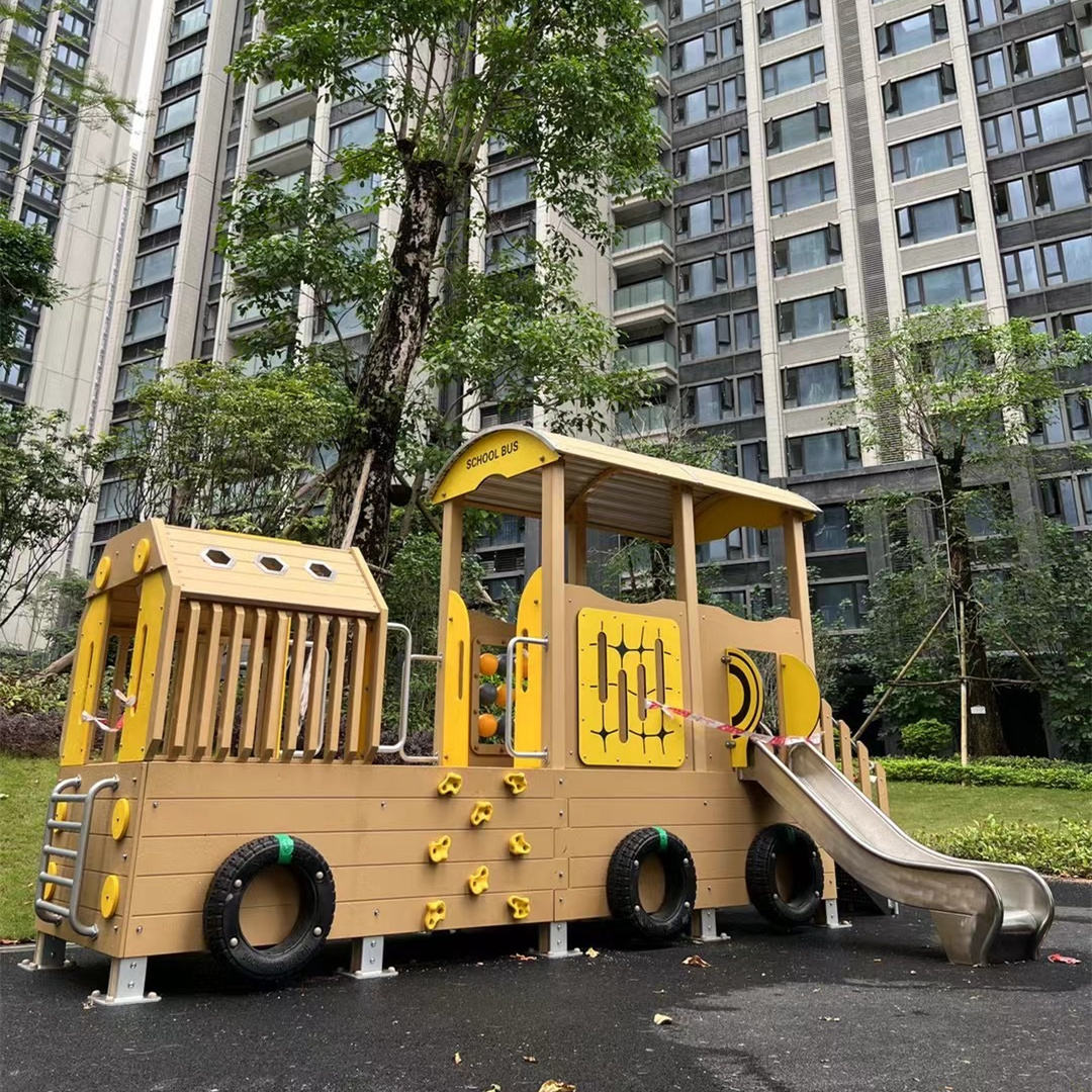 Train Slide Playhouse for Kids Toddler Outdoor Amusement Equipment for Home School Park Backyard Playground