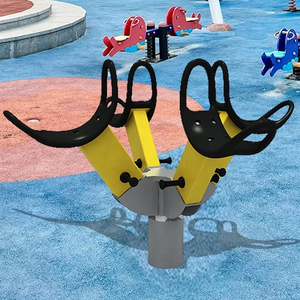 Outdoor Playground Seesaw Play Equipment.360 Degree Rotating Sturdy Seesaw.4 People Rotating Children's Seesaw