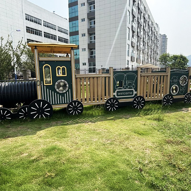 Children's Playground High Quality Custom Outdoor Non-powered Train PE Board Playhouse.