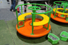 Factory direct outdoor children's push carousel with railing high quality plastic carousel seat children's garden outdoor toys