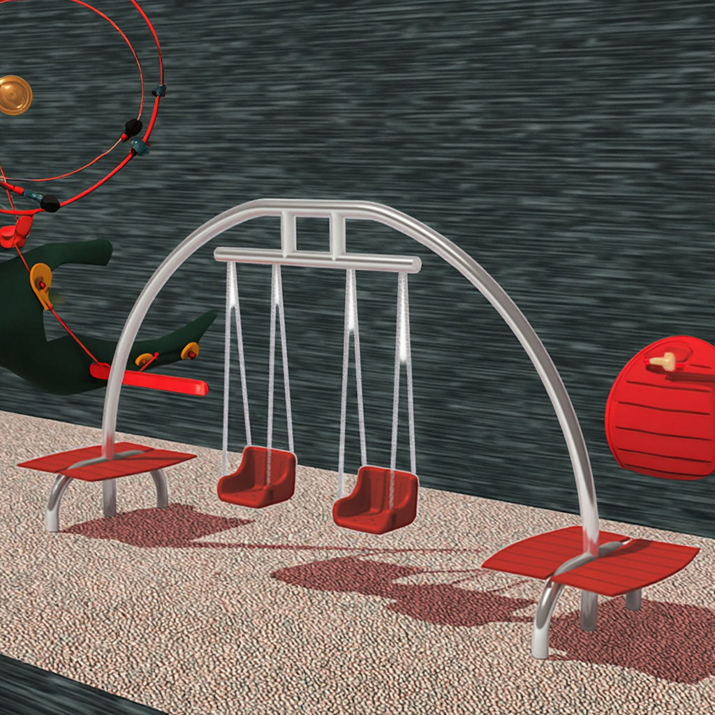 2025 New Style Hot Sale Kids Family Outdoor Metal Swing Equipment With Two Seats