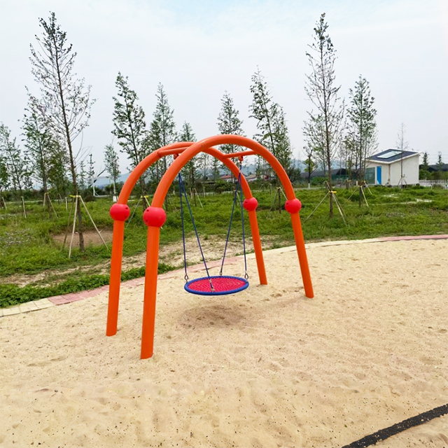 Kindergarten Outdoor Playground Metal Swing with Safety Seat for Baby Garden Slide Swing Set Outdoor for Children and Adult