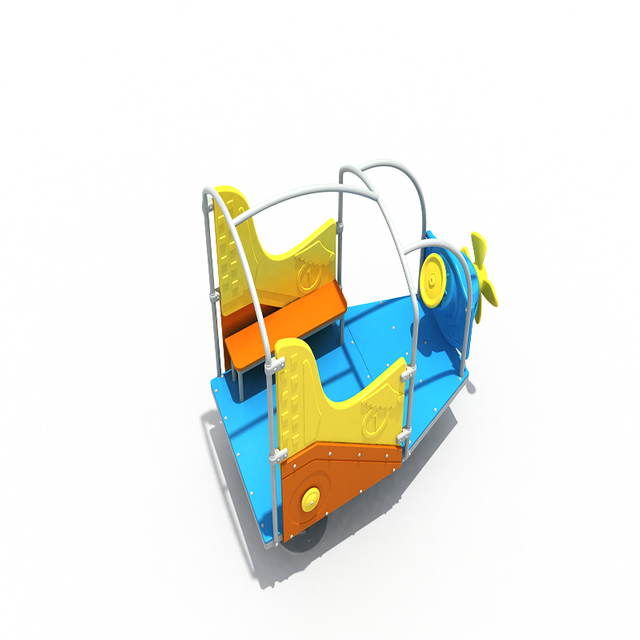 Outdoor Backyard Plastic Small Airplane Spring Rider for Kiddie Ride