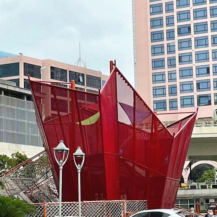 Red Rope Net Adventure Ship for Kids Custom Climbing and Balance Play Structure for Outdoor Playgrounds and Themed Parks Entertainment