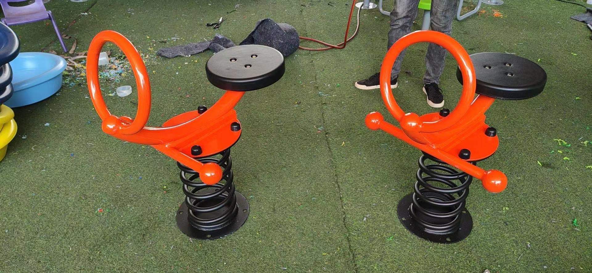 High-quality Kindergarten Two-seater Spring Rider Outdoor Children's Plastic Seesaws Playground Equipment