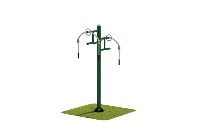 Outdoor Dual-User Upper Body Pull-Down Station for Public Gyms