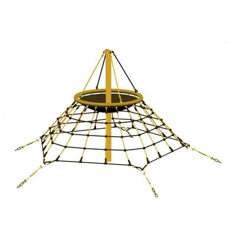 Children's Outdoor Playground Equipment Plastic Pyramid Tower Climbing Frame with Rope Net for Park Amusement and School Use