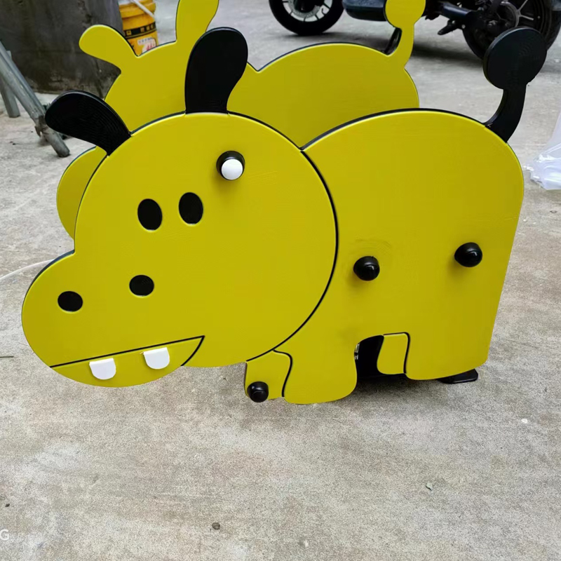 PE Board Custom Animal Style Children's Spring Rocking Horse Theme Park Amusement Facilities Toddler Trojan Horse Toys