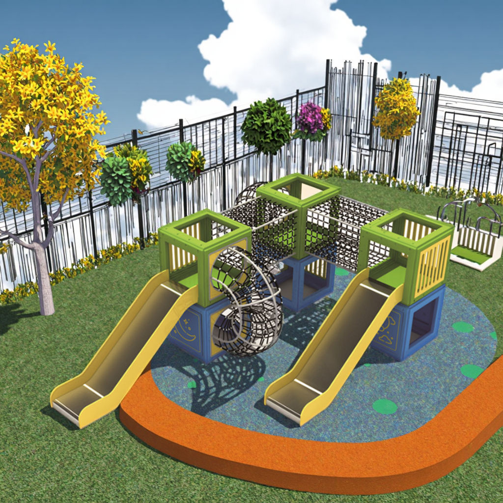 2025 New Net Playground Equipment Kids Climbing Outdoor Playground Rope Course for Kindergarten