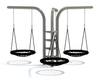 High-quality Children's Outdoor Metal Swing Set, Three-person Seat, Circular Swing, Large Outdoor Amusement Equipment