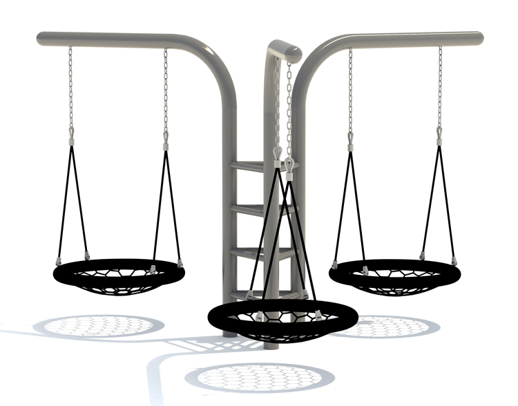 High-quality Children's Outdoor Metal Swing Set, Three-person Seat, Circular Swing, Large Outdoor Amusement Equipment