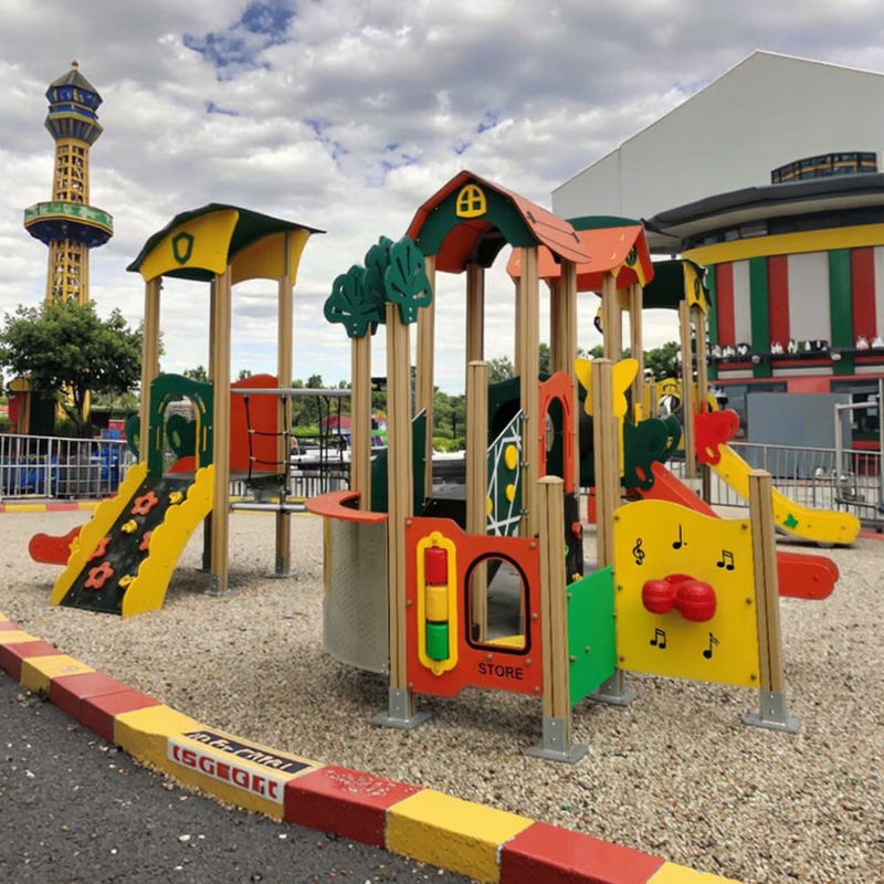 Custom Design PE Board Playground Equipment Colorful Stainless Steel Slide Outdoor Amusement Equipment for Children's