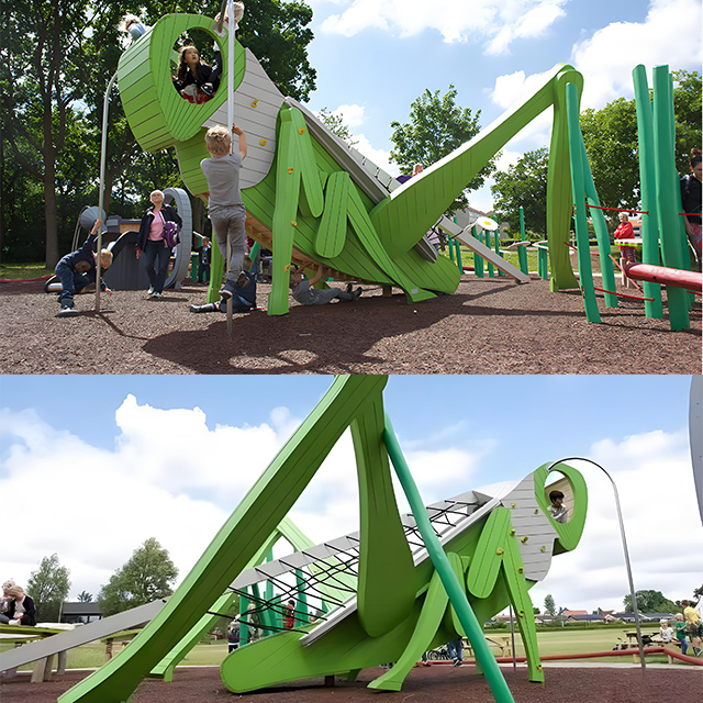 Customized Galvanized Steel Large Outdoor Amusement Equipment Themed Park Children's Slides Climbing Crawl Nets 