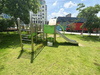 Outdoor Kids Playhouse with Slide | PE Panel Children's Playground Equipment for Garden