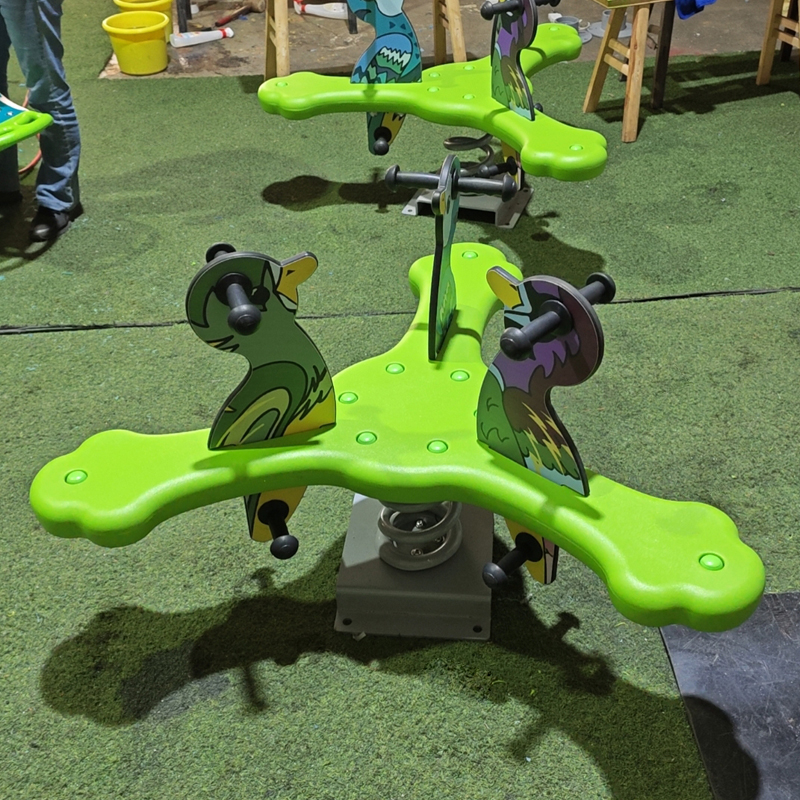 Children's Outdoor Plastic Seesaw Rocking Chair Outdoor Playground Spring Horse Toys the Seesaw Has Three Seats