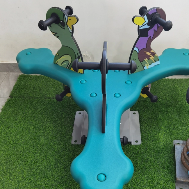 Children's Outdoor Plastic Seesaw Rocking Chair Outdoor Playground Spring Horse Toys the Seesaw Has Three Seats