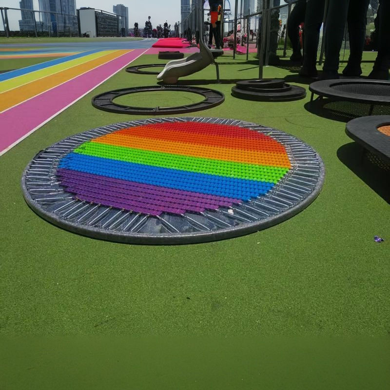 Outdoor Commercial-Grade Circular Trampoline Playground set