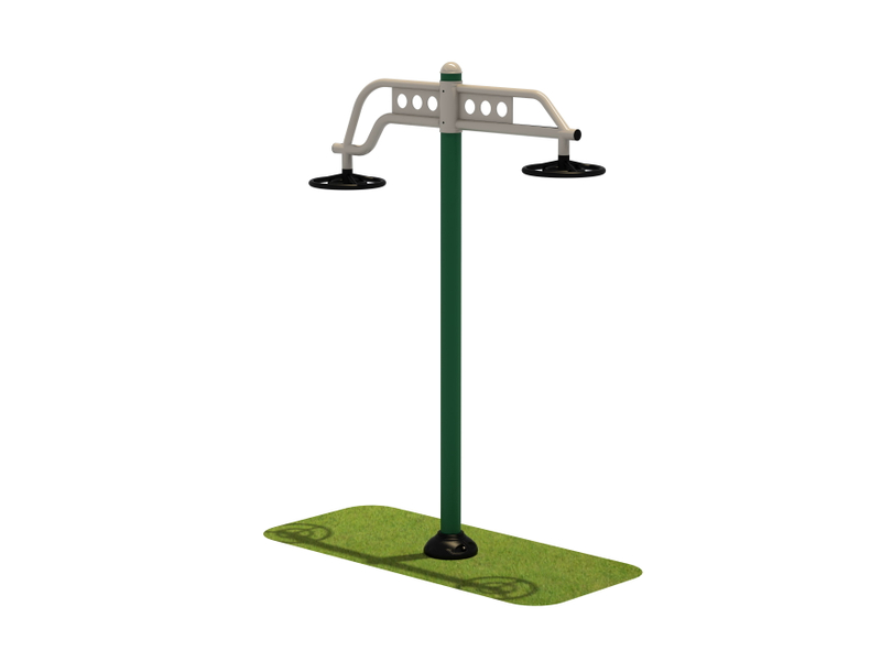 Outdoor Dual-User Rotary Trainer for Core and Hip Mobility