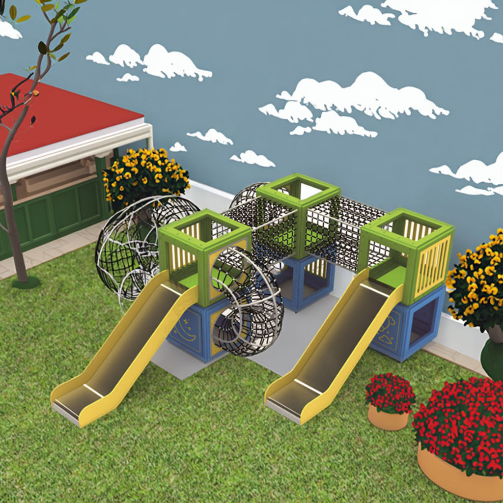 2025 New Net Playground Equipment Kids Climbing Outdoor Playground Rope Course for Kindergarten