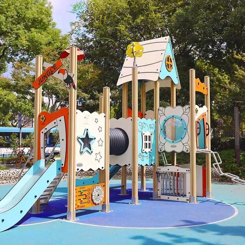 Environmental-friendly Colorful Outdoor Playground Multifunctional Combination Slide for Kindergarten
