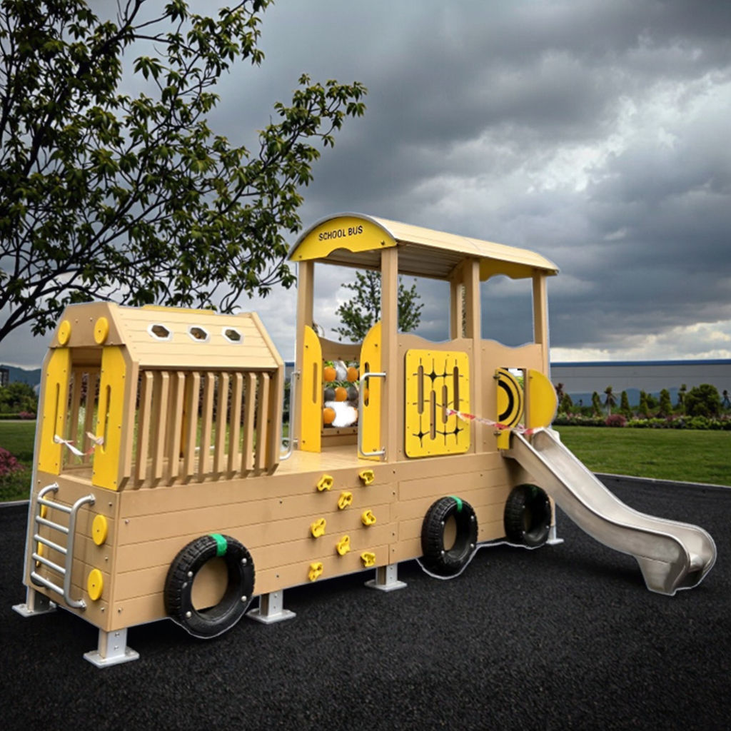 Train Slide Playhouse for Kids Toddler Outdoor Amusement Equipment for Home School Park Backyard Playground