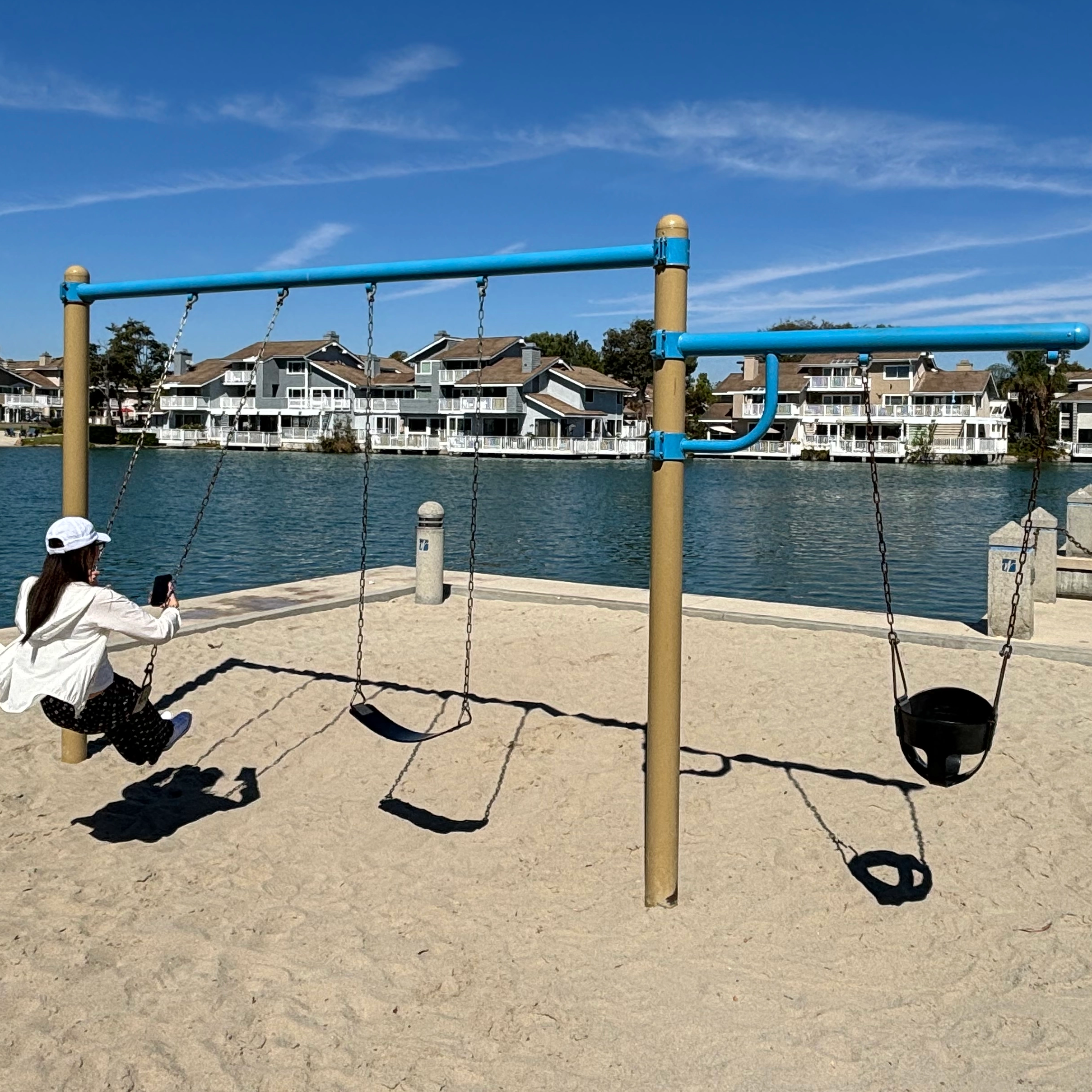 Modern Outdoor Triple Swing Set 