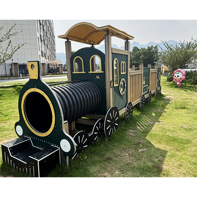 Children's Playground High Quality Custom Outdoor Non-powered Train PE Board Playhouse.