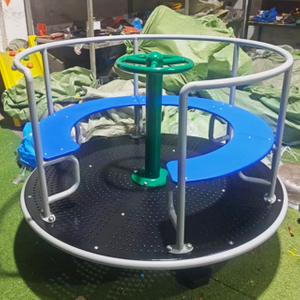 Factory direct outdoor children's push carousel with railing high quality plastic carousel seat children's garden outdoor toys
