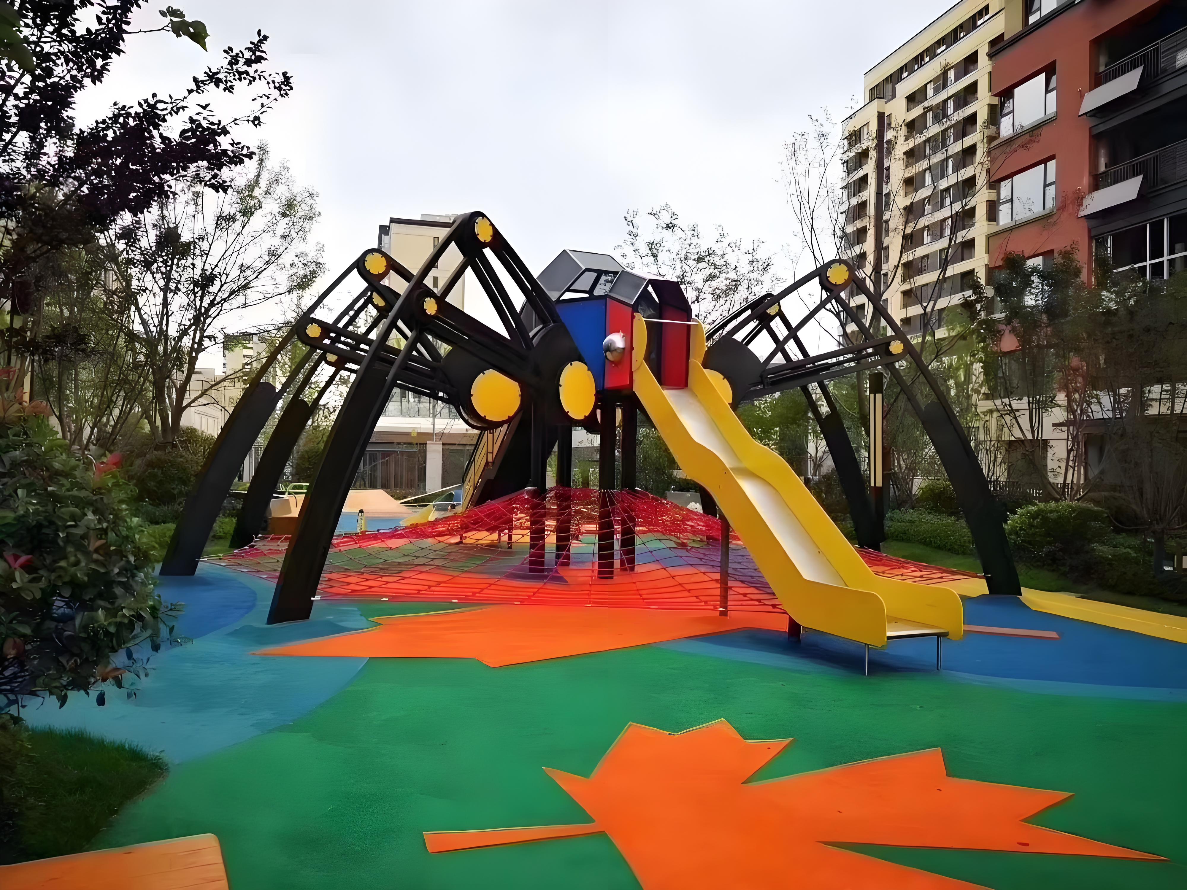 Customized Galvanized Steel Large Outdoor Amusement Equipment Themed Park Children's Slides Climbing Crawl Nets 