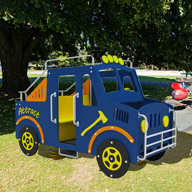 2025 Customized Outdoor Playground for Children Non-Standard Bus Car Shape with Spring for Babies Aged 2 to 6 Years Made of PE