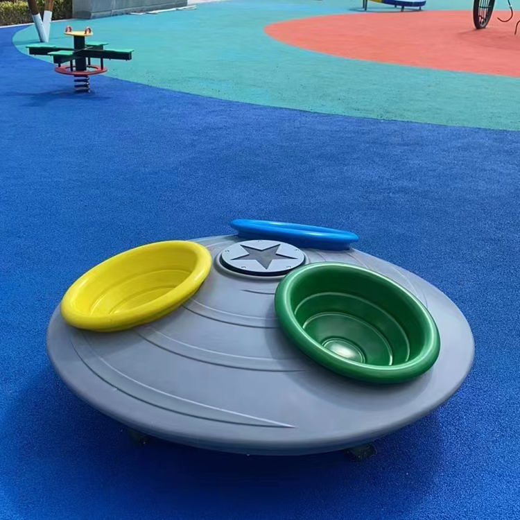 Outdoor Kids Playground Equipment Swivel Seat Three-person Flying Saucer Turntable Kids Gardening Toys Games