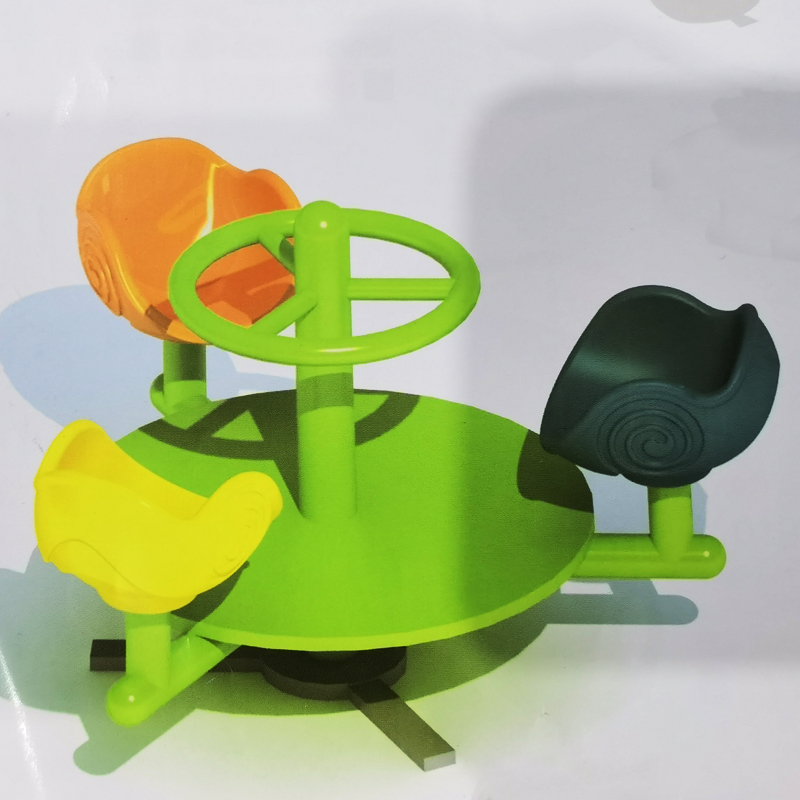 Three-Person Swivel Chair Snail Design for Amusement Park Rides Outdoor Children's Hand-pushed Carousels Are Selling Well