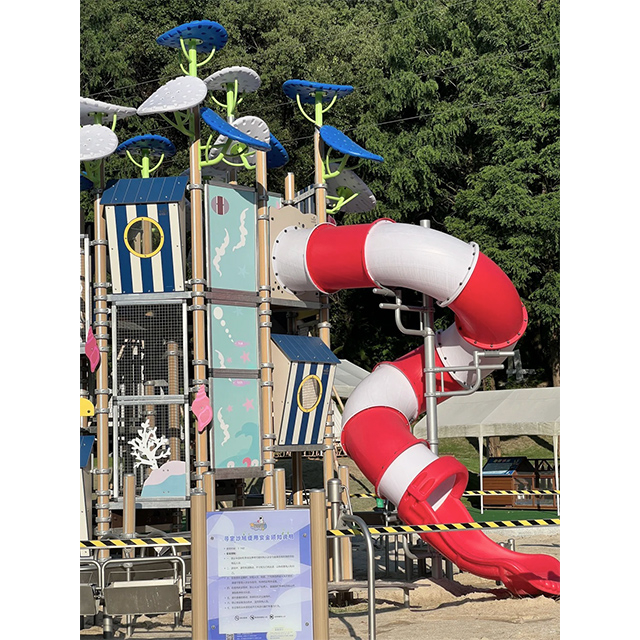 Outdoor Children's Playground Equipment combination slide for Park Yard Garden Schools and Sports VenuesOutdoor Children's Playground Equipment LLDPE Slide Swings Climbing Nets for Park Yard Garden Sc