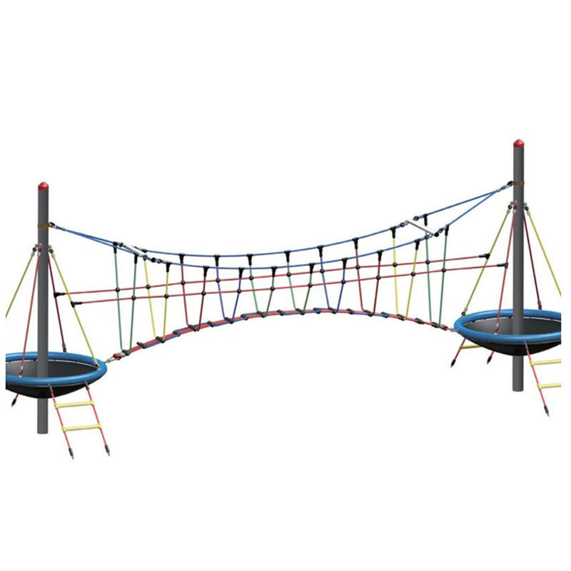 Large Outdoor Kids Climbing Net Structure with Bridge for Public Use Playground Adventure Sports Toy