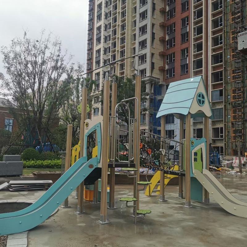 2025 New Large Outdoor Children's Playground Equipment with Safe Sturdy Steel Slide Climbing PE Plate for Garden Shopping Mall