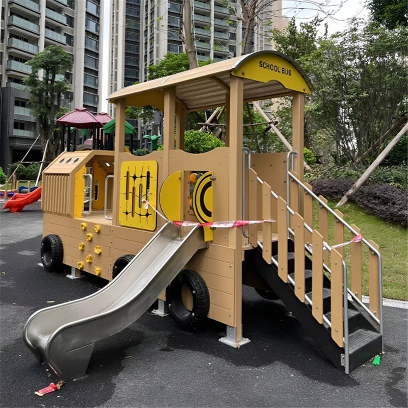 Train Slide Playhouse for Kids Toddler Outdoor Amusement Equipment for Home School Park Backyard Playground
