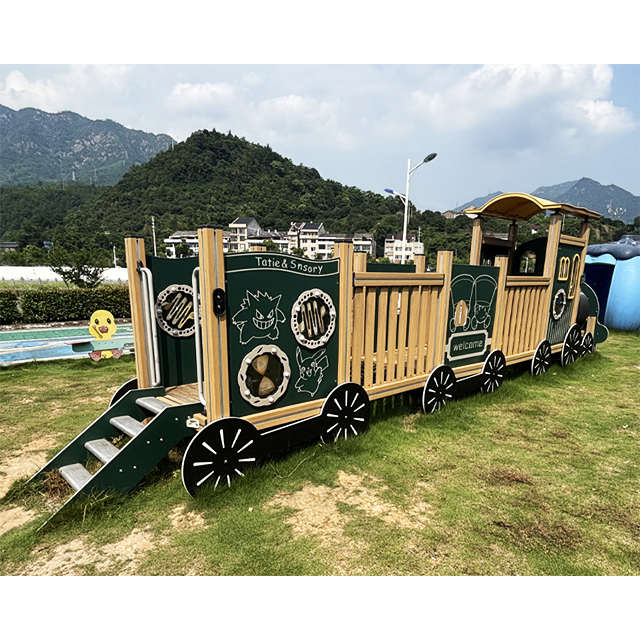 Children's Playground High Quality Custom Outdoor Non-powered Train PE Board Playhouse.