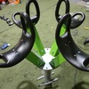 Outdoor Playground Seesaw Play Equipment.360 Degree Rotating Sturdy Seesaw.4 People Rotating Children's Seesaw