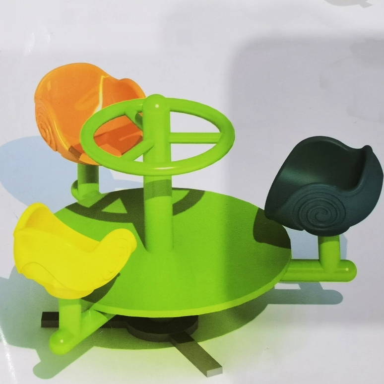 Three-Person Swivel Chair Snail Design for Amusement Park Rides Outdoor Children's Hand-pushed Carousels Are Selling Well