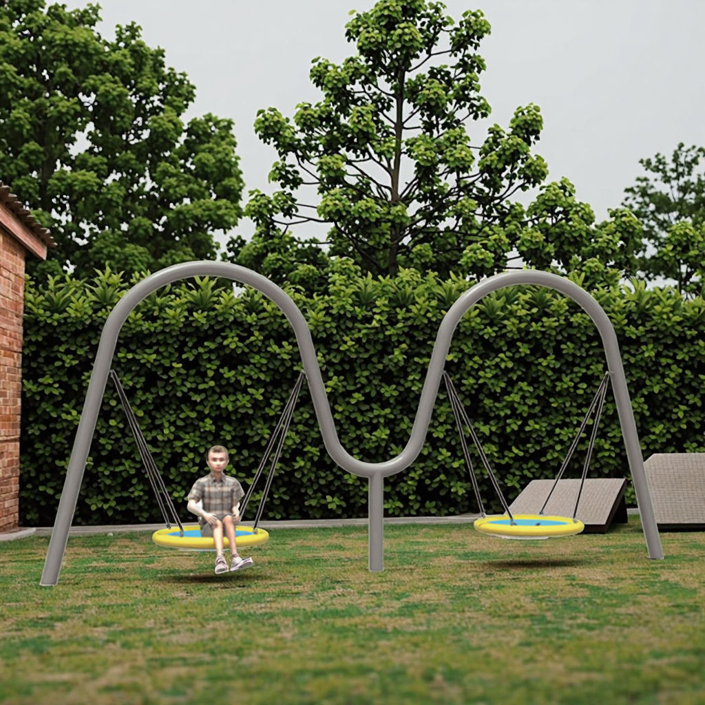 Outdoor Durable Double Flying Saucer Swing Chair Garden Swing Playground Equipment for Children and Adults