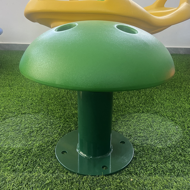 Plastic Mushroom Swivel Chair for Kids: Outdoor Park and Backyard Playground Set with Rotating Seats for Gardening and Play