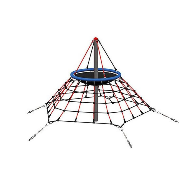 Children's Outdoor Playground Equipment Plastic Pyramid Tower Climbing Frame with Rope Net for Park Amusement and School Use