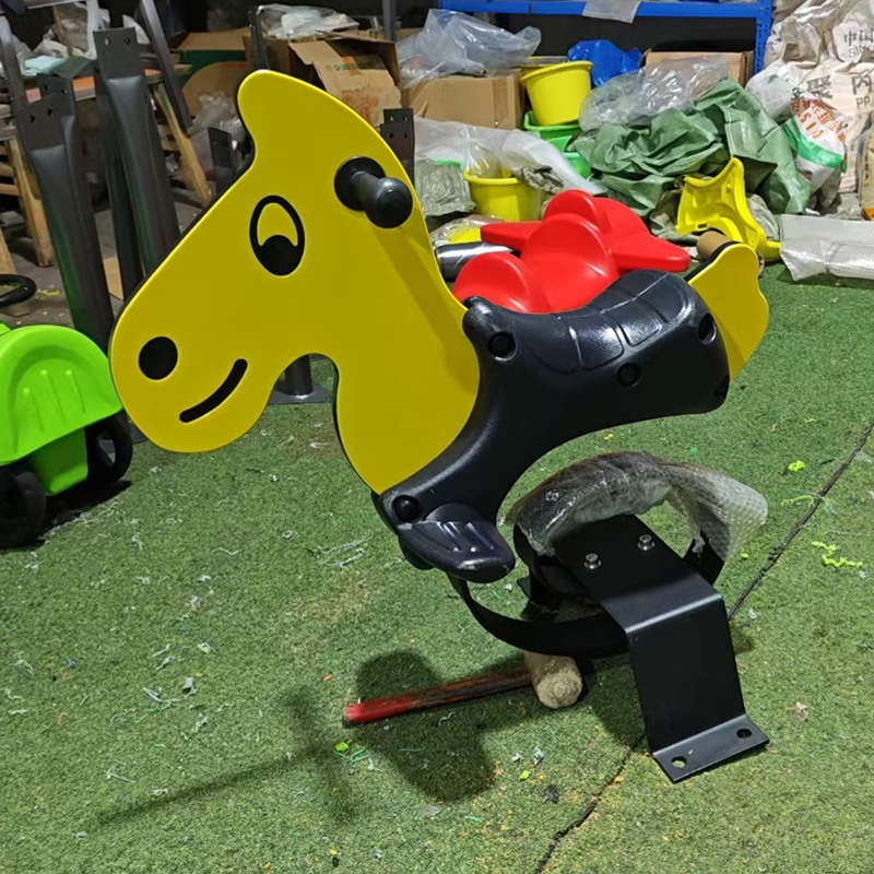 High Quality Spring Horse Rider Popular Animal Style Outdoor PE Board Children Rocking Horse Amusement Park Equipment