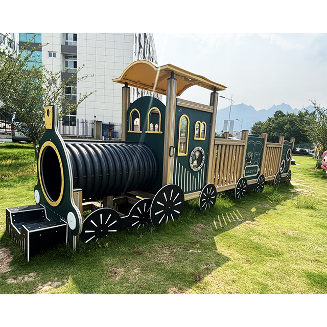 Children's Playground High Quality Custom Outdoor Non-powered Train PE Board Playhouse.
