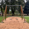 Kindergarten Outdoor Playground Metal Swing with Safety Seat for Baby Garden Slide Swing Set Outdoor for Children and Adult